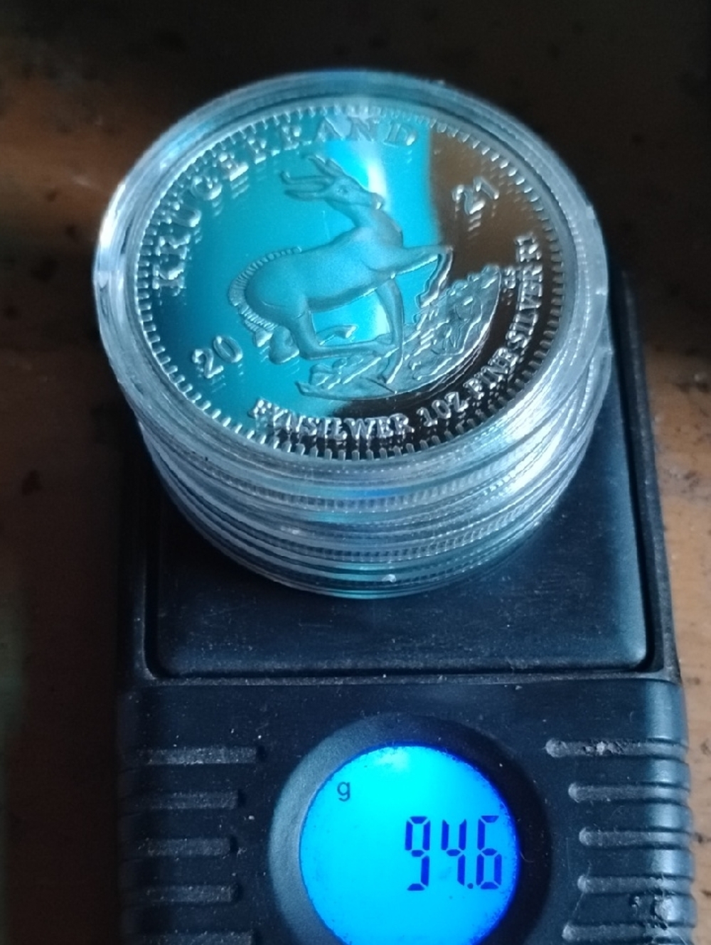 Stack of Silver Coins(3) -2021 Krugerrand R1